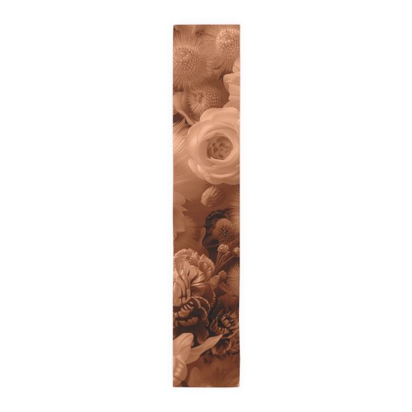 Lustrous Peach Fuzz Tone Baroque Floral 01 - Table Runner (Cotton, Poly)