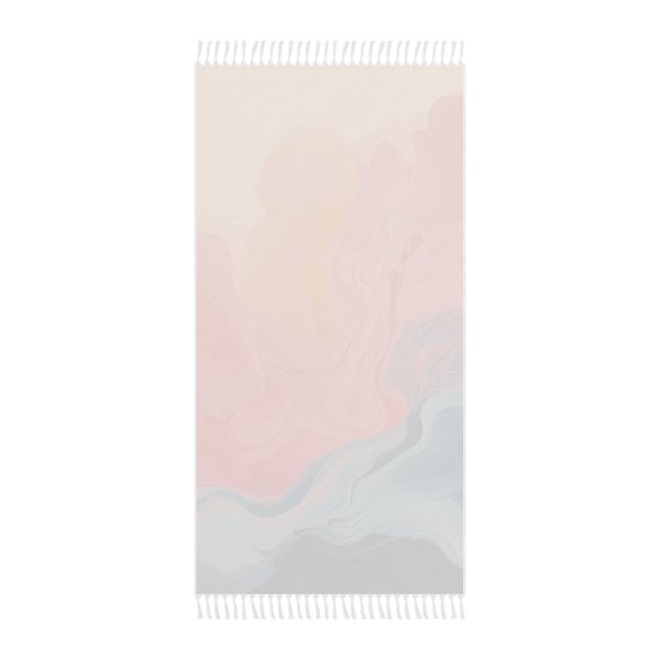 Aqueous Expression in Navy and Peachy Pastels 01 - Boho Beach Cloth - Image 2