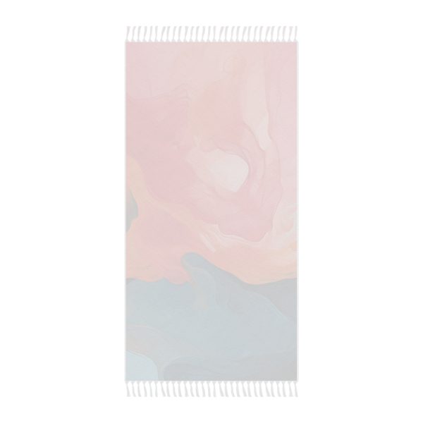 Aqueous Expression in Navy and Peachy Pastels 03 - Boho Beach Cloth - Image 2