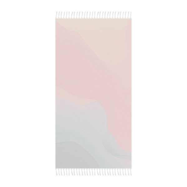 Aqueous Expression in Navy and Peachy Pastels 04 - Boho Beach Cloth - Image 2