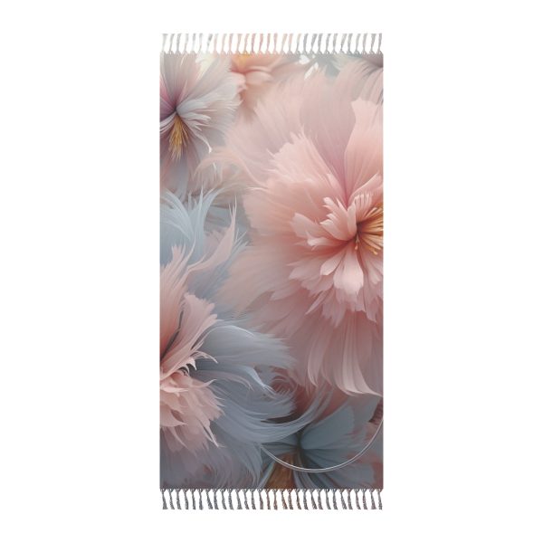 Powder Pink and Baby Blue Feathery Floral - Boho Beach Cloth