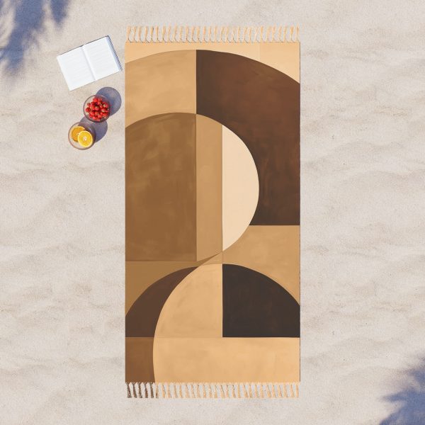 Soft Geometric Windows in Honey Yellow Tone - Boho Beach Cloth - Image 3