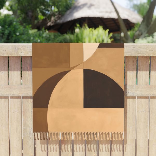 Soft Geometric Windows in Honey Yellow Tone - Boho Beach Cloth - Image 5