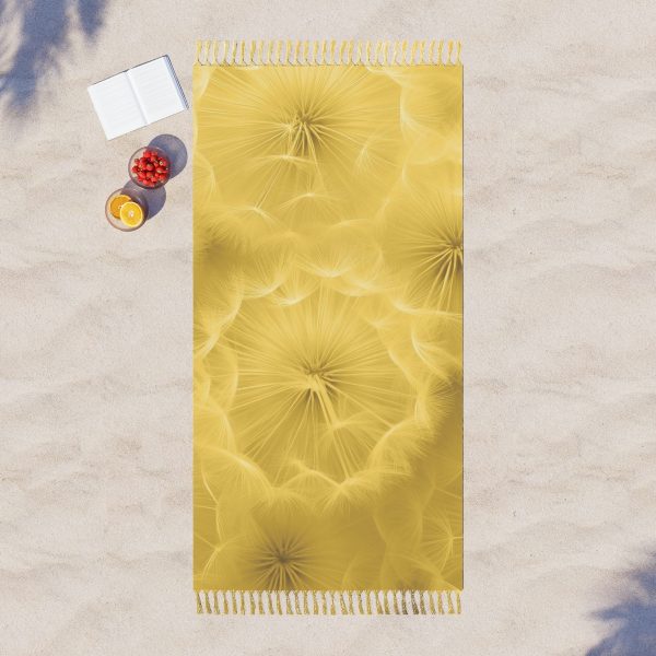 Dandelion Down Motif in Super Lemon Tone - Boho Beach Cloth - Image 3