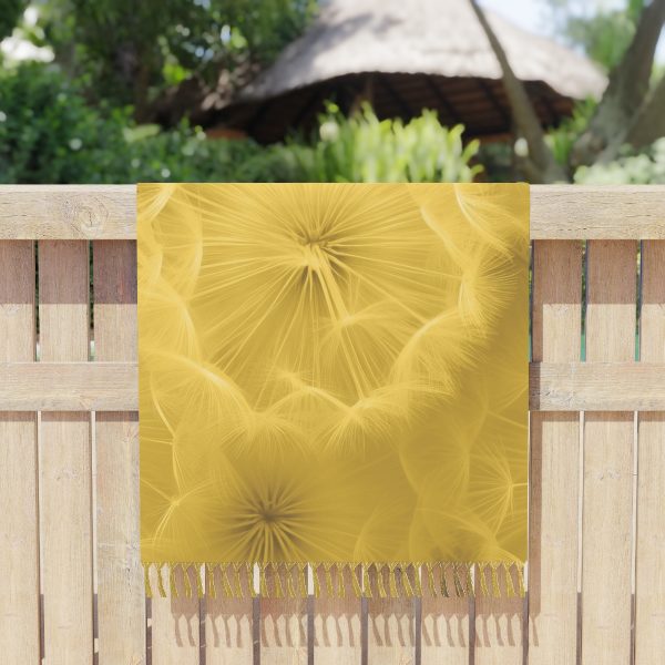 Dandelion Down Motif in Super Lemon Tone - Boho Beach Cloth - Image 5