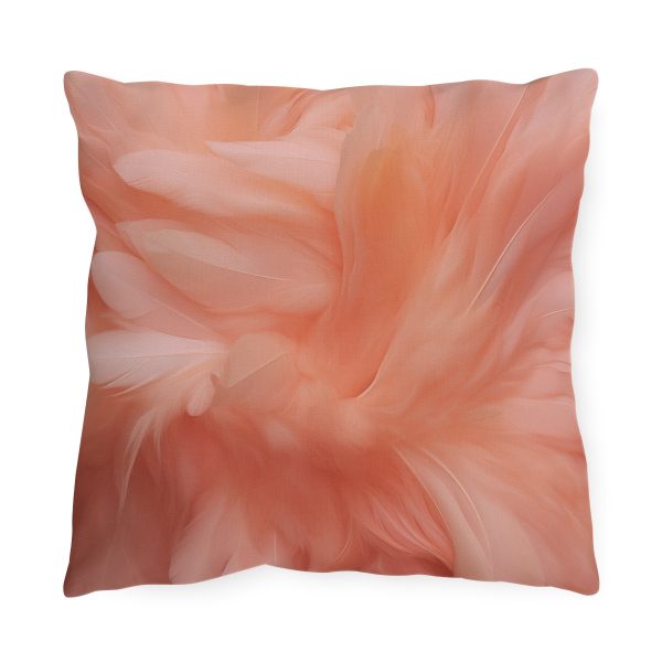 Lovely Fuzzy Feathers in Peach 01 - Outdoor Pillows - Image 5