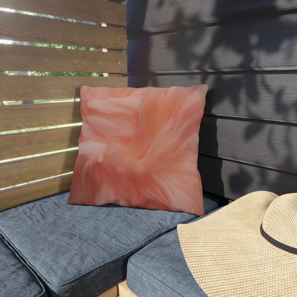 Lovely Fuzzy Feathers in Peach 01 - Outdoor Pillows - Image 7