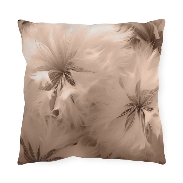 Soft Fantasy Feather Puffs in Peach Puree Tone - Outdoor Pillows - Image 5