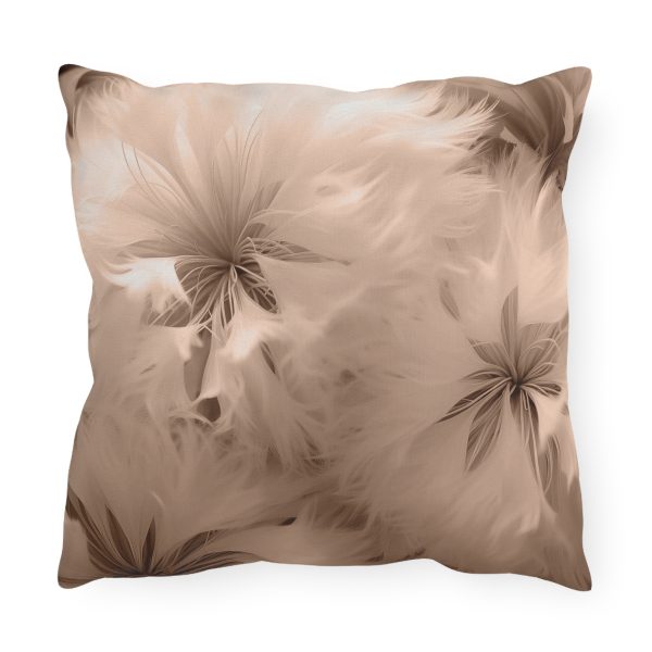 Soft Fantasy Feather Puffs in Peach Puree Tone - Outdoor Pillows - Image 6