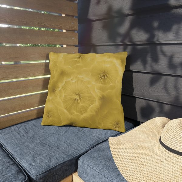 Dandelion Down Motif in Super Lemon Tone - Outdoor Pillows - Image 7