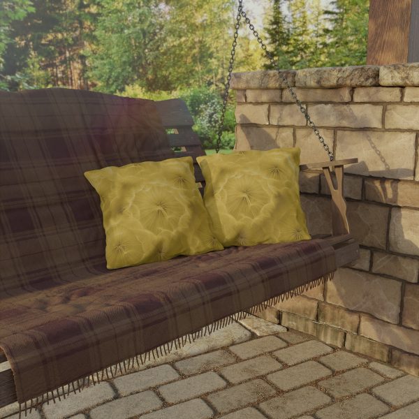 Dandelion Down Motif in Super Lemon Tone - Outdoor Pillows - Image 8