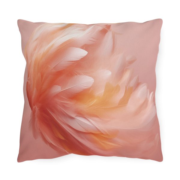 Lovely Fuzzy Feathers in Peach 02 - Outdoor Pillows - Image 5