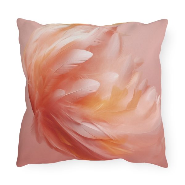 Lovely Fuzzy Feathers in Peach 02 - Outdoor Pillows - Image 6