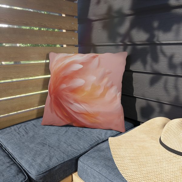 Lovely Fuzzy Feathers in Peach 02 - Outdoor Pillows - Image 7