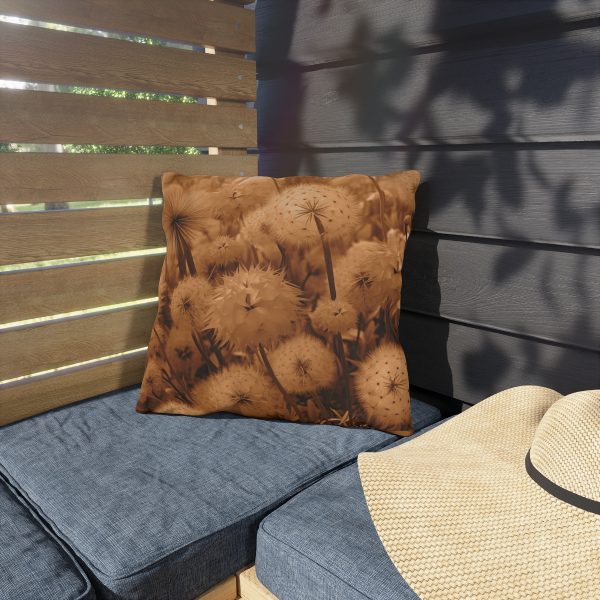 Dandelion Dream in Sunkissed Peach - Outdoor Pillows - Image 7