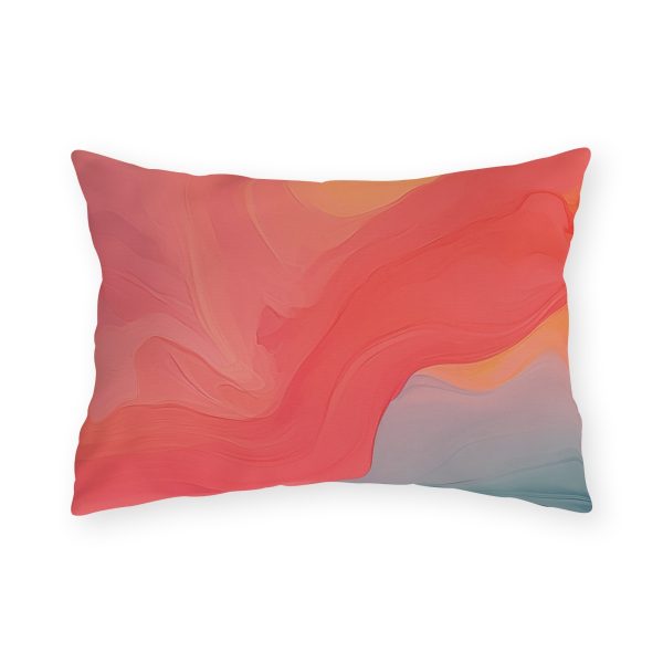 Aqueous Expression in Navy and Peachy Pastels 04 - Outdoor Pillows - Image 9