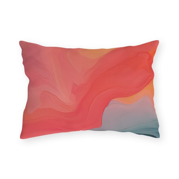 Aqueous Expression in Navy and Peachy Pastels 04 - Outdoor Pillows - Image 10