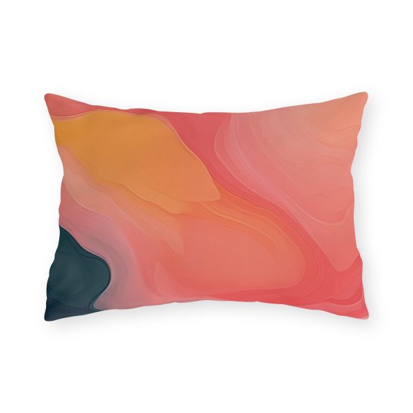 Aqueous Expression in Navy and Peachy Pastels 02 - Outdoor Pillows - Image 9