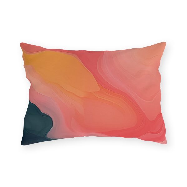 Aqueous Expression in Navy and Peachy Pastels 02 - Outdoor Pillows - Image 10