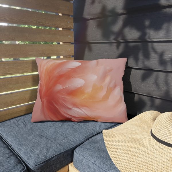 Lovely Fuzzy Feathers in Peach 02 - Outdoor Pillows - Image 11