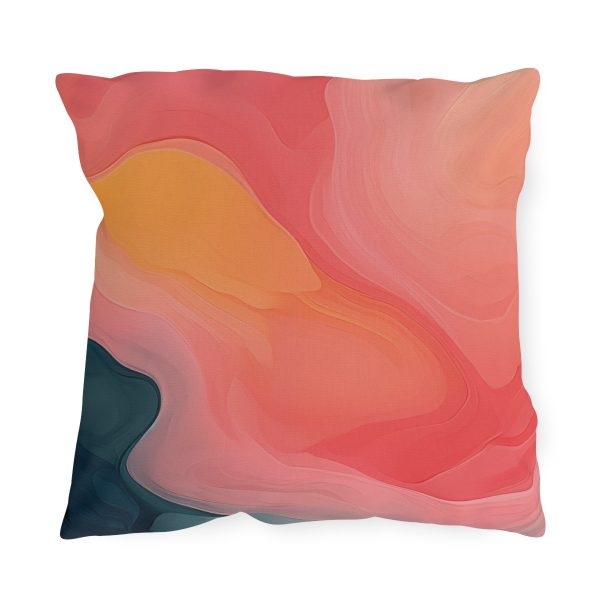 Aqueous Expression in Navy and Peachy Pastels 02 - Outdoor Pillows - Image 13