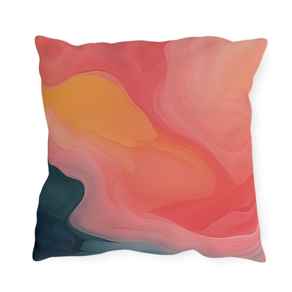 Aqueous Expression in Navy and Peachy Pastels 02 - Outdoor Pillows - Image 14