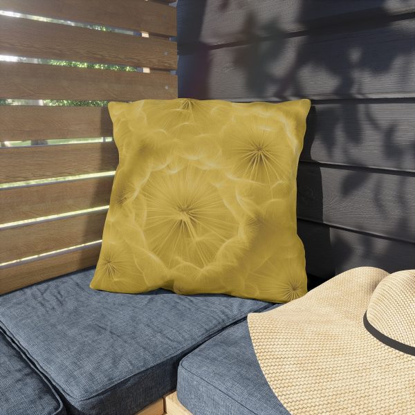 Dandelion Down Motif in Super Lemon Tone - Outdoor Pillows - Image 15