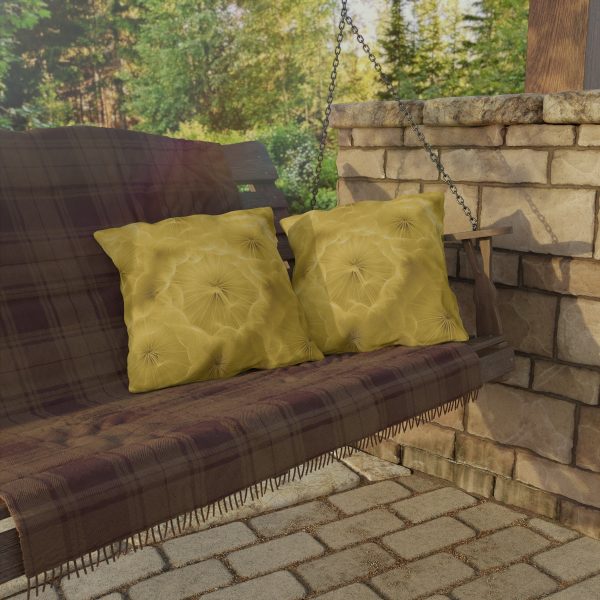 Dandelion Down Motif in Super Lemon Tone - Outdoor Pillows - Image 16