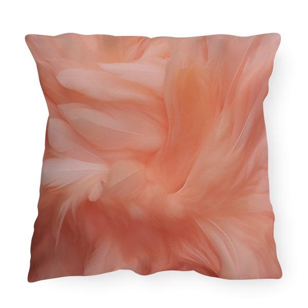 Lovely Fuzzy Feathers in Peach 01 - Outdoor Pillows