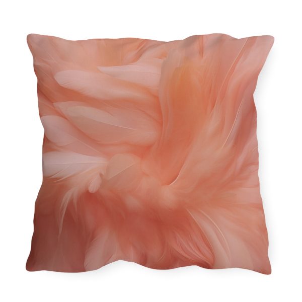 Lovely Fuzzy Feathers in Peach 01 - Outdoor Pillows - Image 2