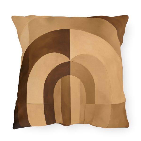 Soft Geometric Archways in Honey Yellow Tone - Outdoor Pillows