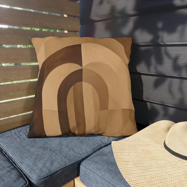 Soft Geometric Archways in Honey Yellow Tone - Outdoor Pillows - Image 3