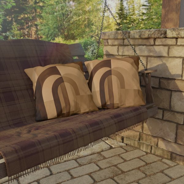 Soft Geometric Archways in Honey Yellow Tone - Outdoor Pillows - Image 4