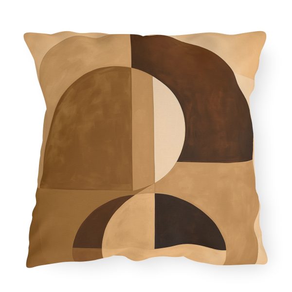 Soft Geometric Windows in Honey Yellow Tone - Outdoor Pillows