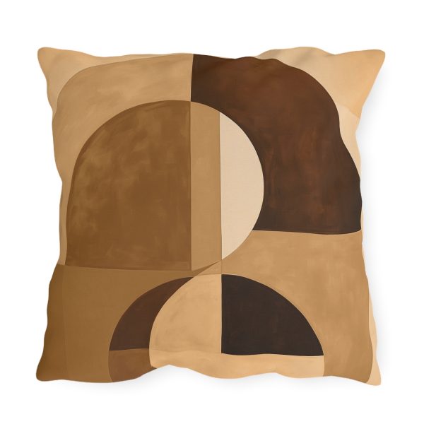 Soft Geometric Windows in Honey Yellow Tone - Outdoor Pillows - Image 2