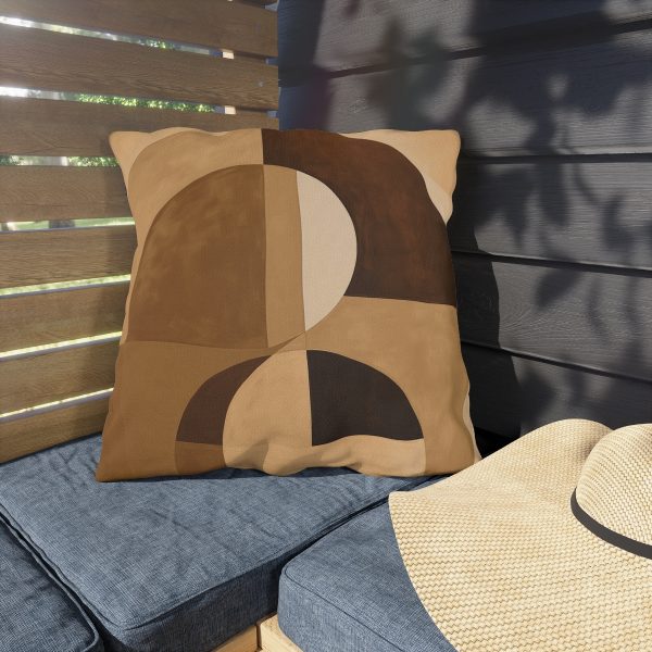 Soft Geometric Windows in Honey Yellow Tone - Outdoor Pillows - Image 3