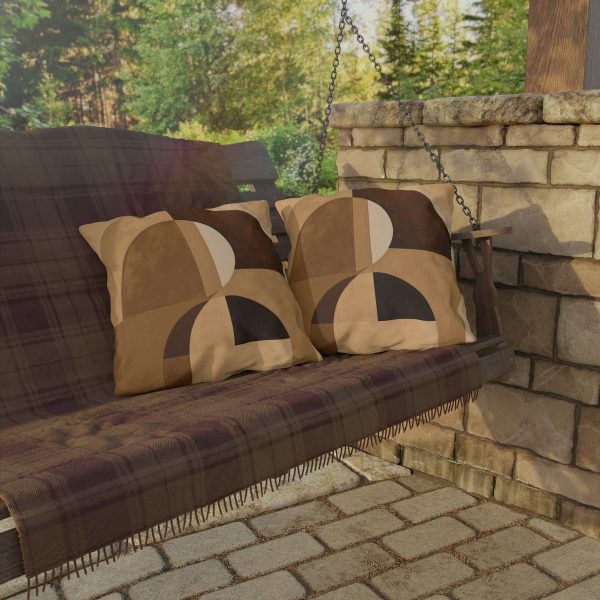 Soft Geometric Windows in Honey Yellow Tone - Outdoor Pillows - Image 4