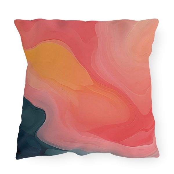 Aqueous Expression in Navy and Peachy Pastels 02 - Outdoor Pillows