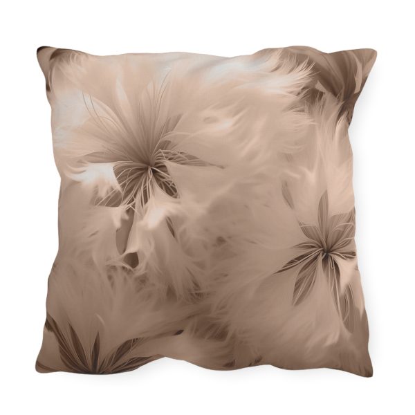 Soft Fantasy Feather Puffs in Peach Puree Tone - Outdoor Pillows - Image 2