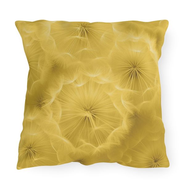 Dandelion Down Motif in Super Lemon Tone - Outdoor Pillows