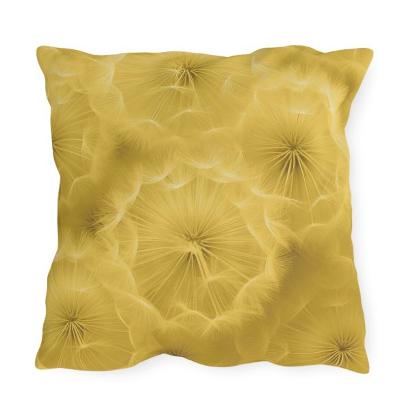 Dandelion Down Motif in Super Lemon Tone - Outdoor Pillows - Image 2