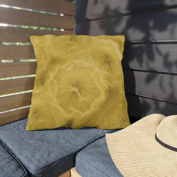 Dandelion Down Motif in Super Lemon Tone - Outdoor Pillows - Image 3