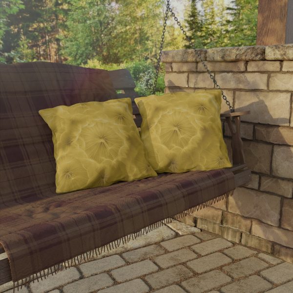 Dandelion Down Motif in Super Lemon Tone - Outdoor Pillows - Image 4