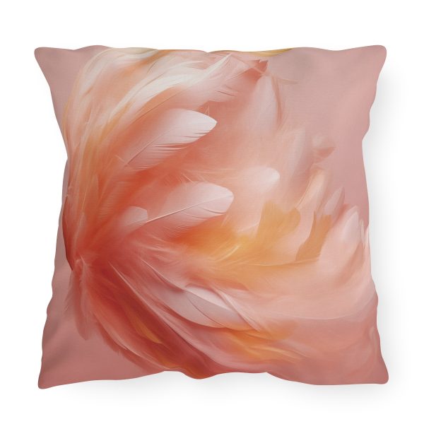 Lovely Fuzzy Feathers in Peach 02 - Outdoor Pillows