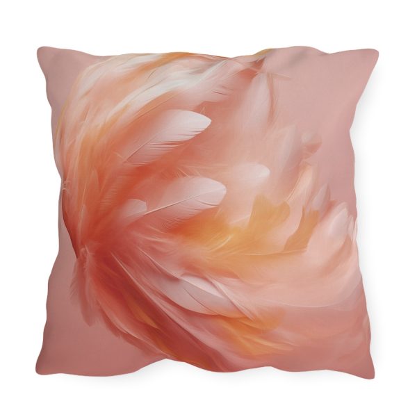 Lovely Fuzzy Feathers in Peach 02 - Outdoor Pillows - Image 2