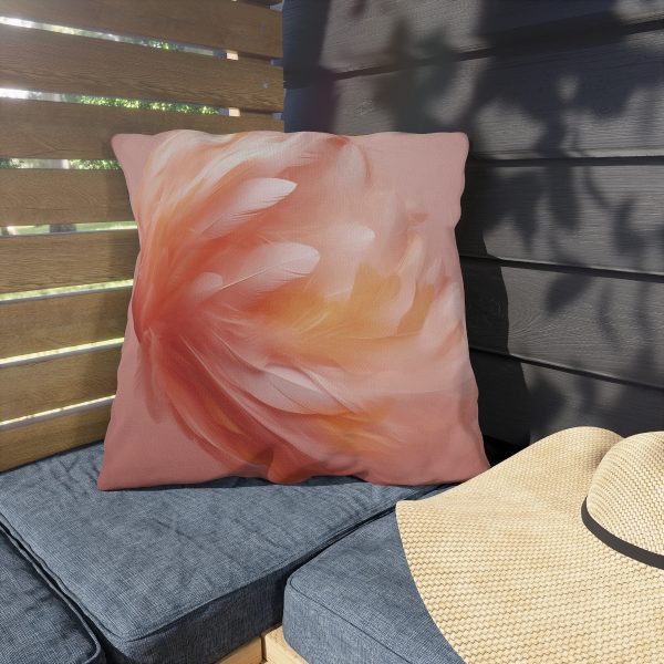 Lovely Fuzzy Feathers in Peach 02 - Outdoor Pillows - Image 3