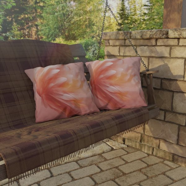 Lovely Fuzzy Feathers in Peach 02 - Outdoor Pillows - Image 4