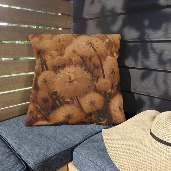 Dandelion Dream in Sunkissed Peach - Outdoor Pillows - Image 3