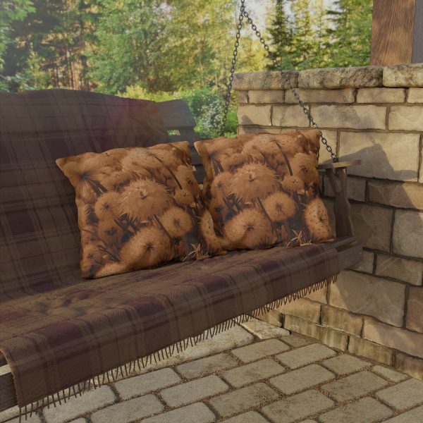 Dandelion Dream in Sunkissed Peach - Outdoor Pillows - Image 4