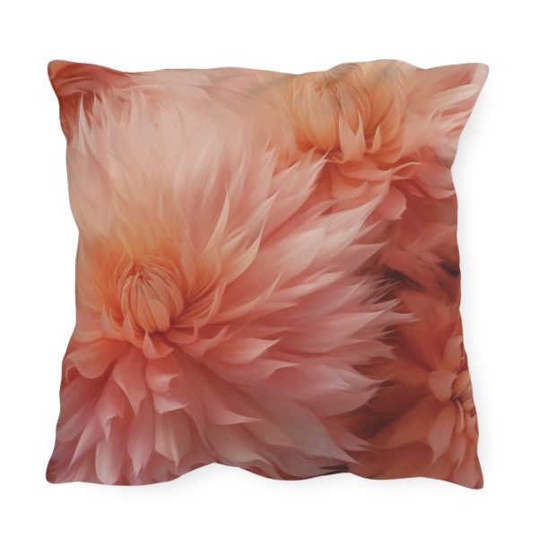 Lovely Fuzzy Buds in Peach 01 - Outdoor Pillows - Image 2